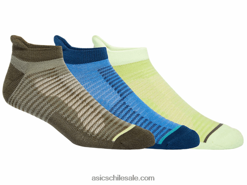 Asics cojín de corte bajo (paquete de 3) R8N446779 peligro green/lake drive multi