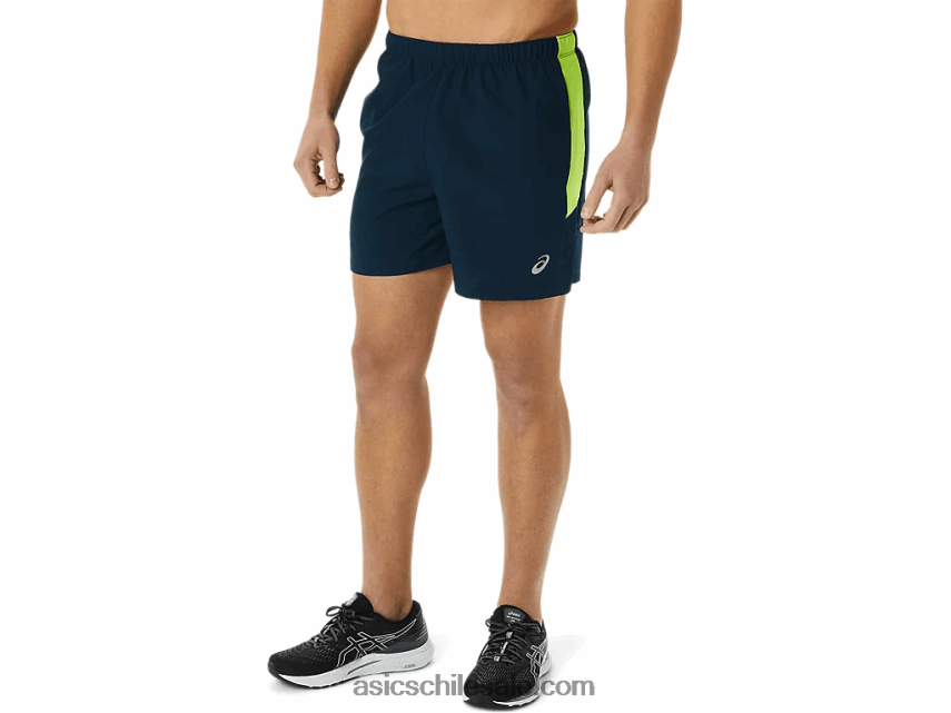 hombres Asics 5in pr lyte corto R8N4461355 azul francés/verde peligro