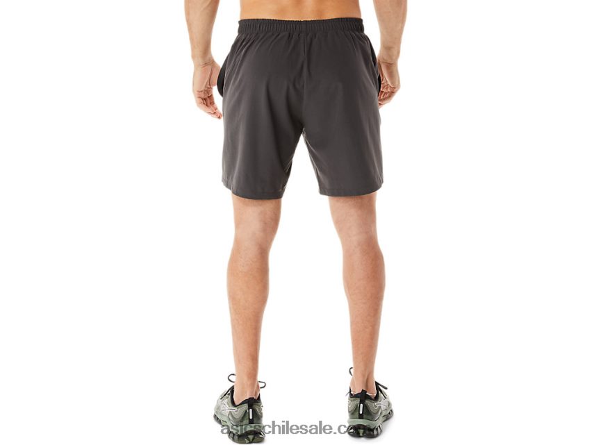 hombres Asics pantalón corto tejido de 7 pulgadas R8N446953 gris obsidiana