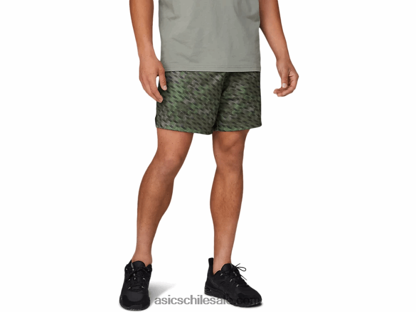 hombres Asics short de entrenamiento tejido de 7in R8N4461784 liquen verde