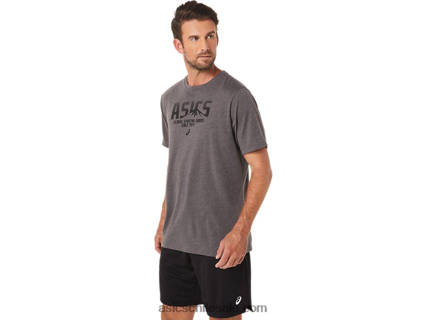 hombres Asics 1977 mtn camiseta R8N4461637 brezo gris oscuro