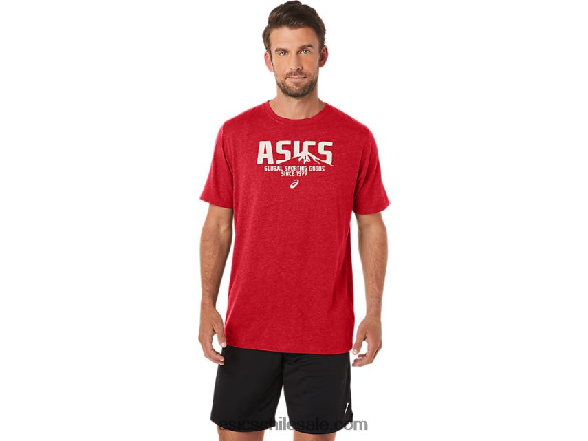 hombres Asics 1977 mtn camiseta R8N44621 brezo rojo clásico