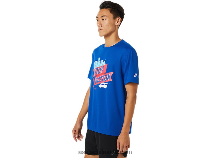 hombres Asics bos ready-set manga corta ii R8N4461698 azul