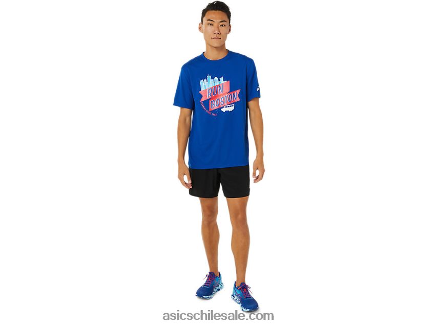 hombres Asics bos ready-set manga corta ii R8N4461698 azul