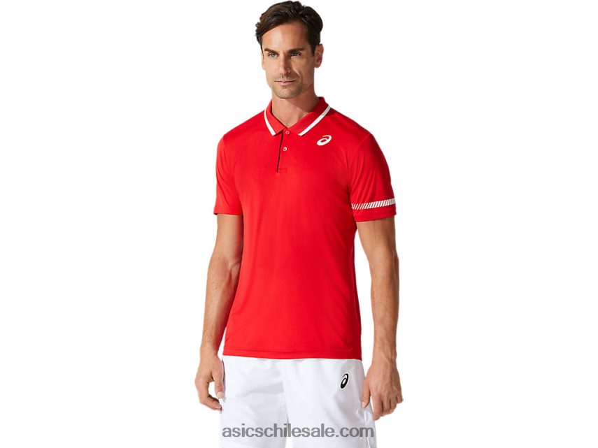 hombres Asics camisa polo R8N4461775 rojo clásico