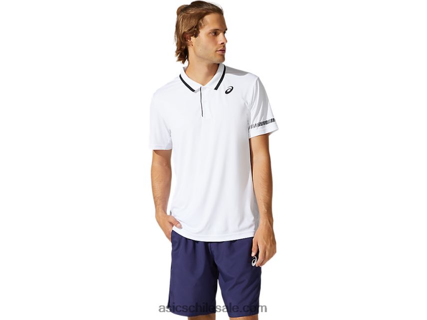 hombres Asics camisa polo R8N4461965 blanco brillante