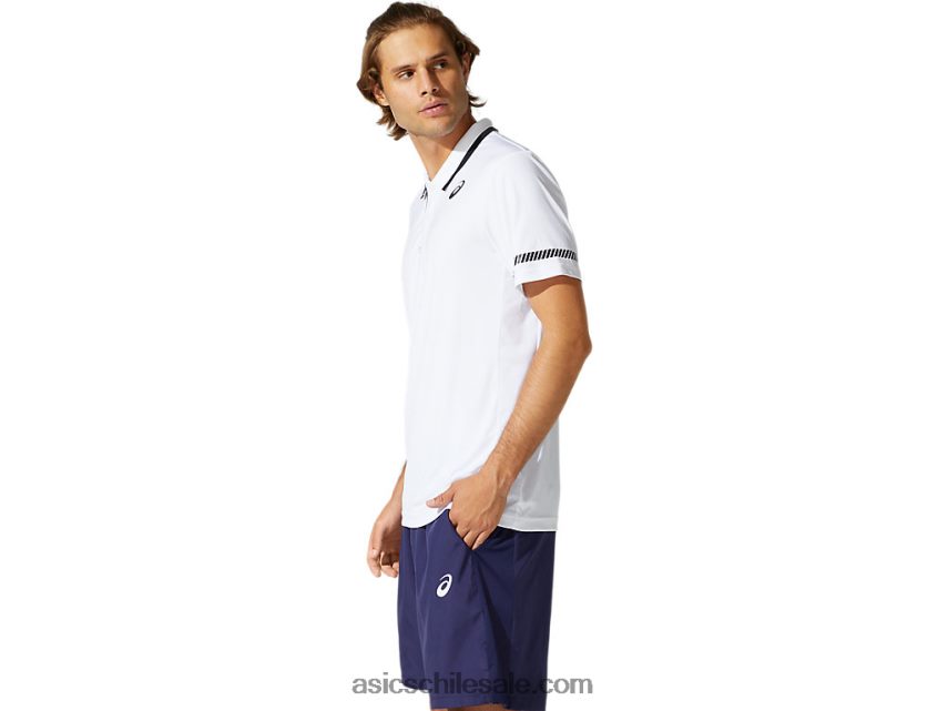 hombres Asics camisa polo R8N4461965 blanco brillante