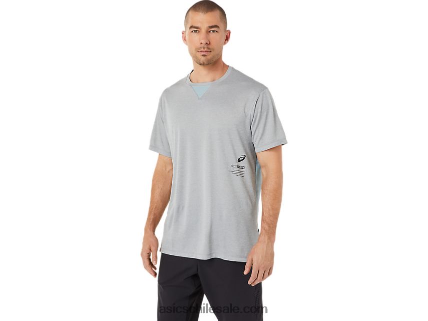 hombres Asics camiseta actibreeze de jacquard de manga corta R8N4461515 brezo de yeso