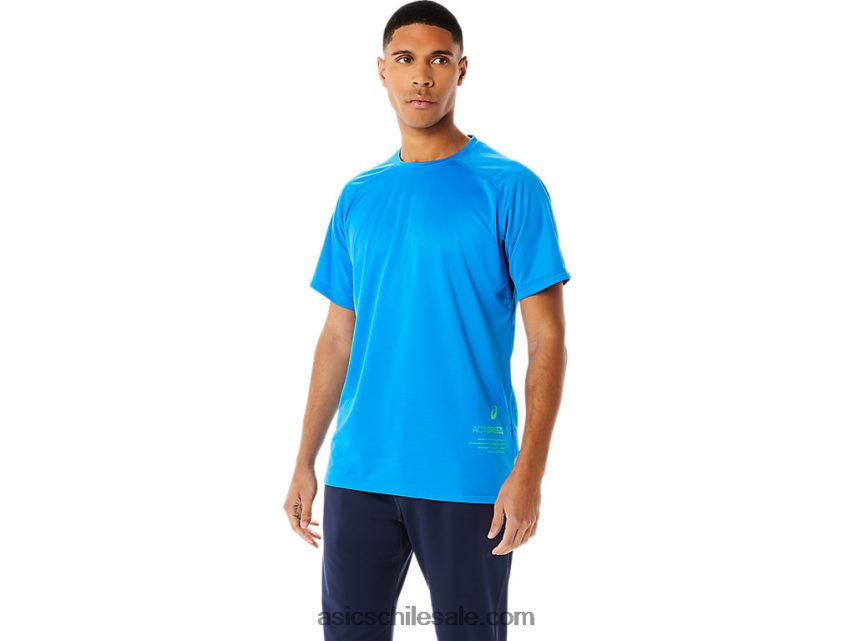 hombres Asics camiseta activa de manga corta R8N446762 azul eléctrico