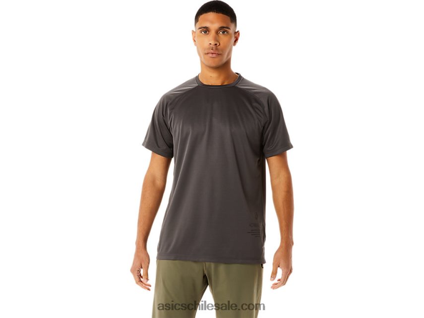 hombres Asics camiseta activa de manga corta R8N446763 gris obsidiana