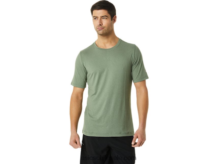 hombres Asics camiseta de manga corta hthr tech R8N4461442 brezo verde liquen