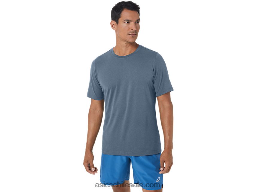 hombres Asics camiseta de manga corta hthr tech R8N446160 brezo azul acero