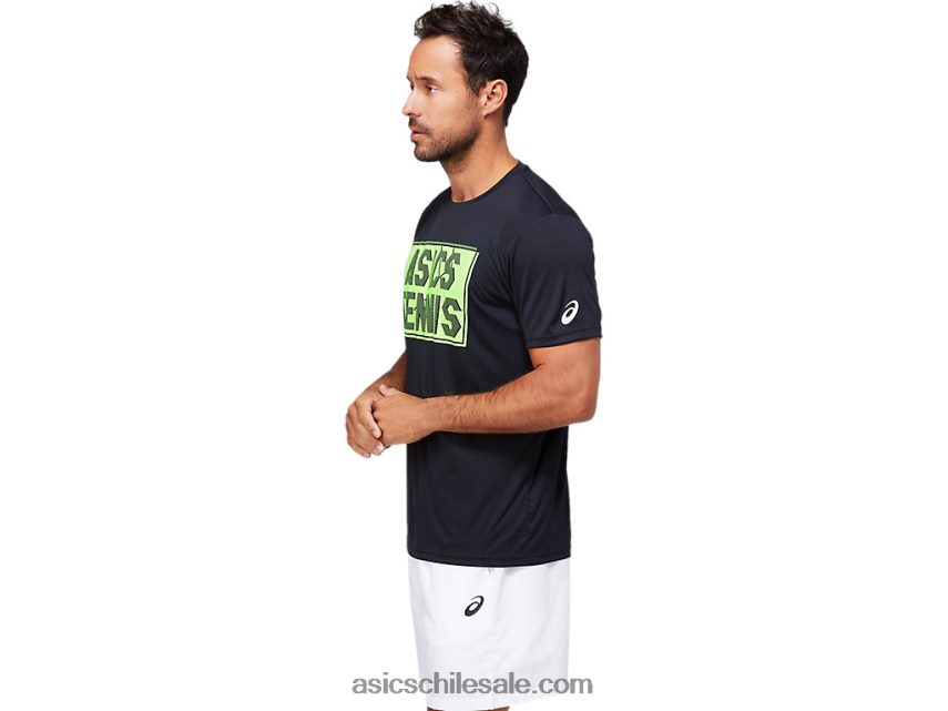 hombres Asics camiseta gráfica R8N4461791 rendimiento negro