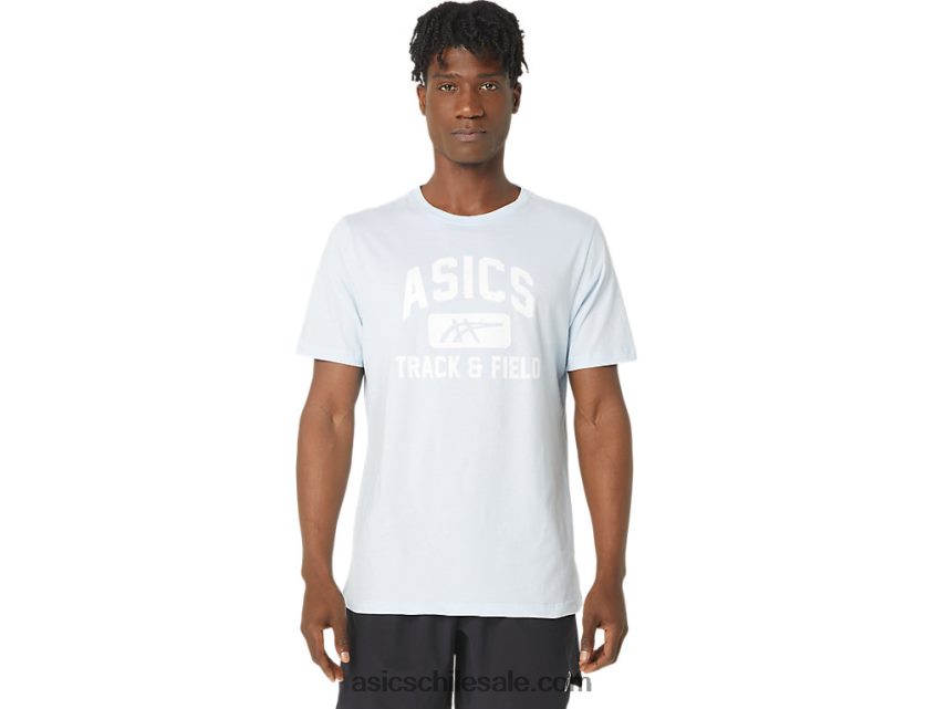 hombres Asics camiseta gráfica unisex de atletismo R8N446179 cielo suave
