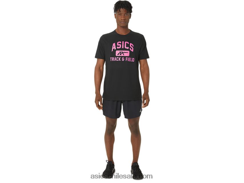 hombres Asics camiseta gráfica unisex de atletismo R8N44667 rendimiento negro