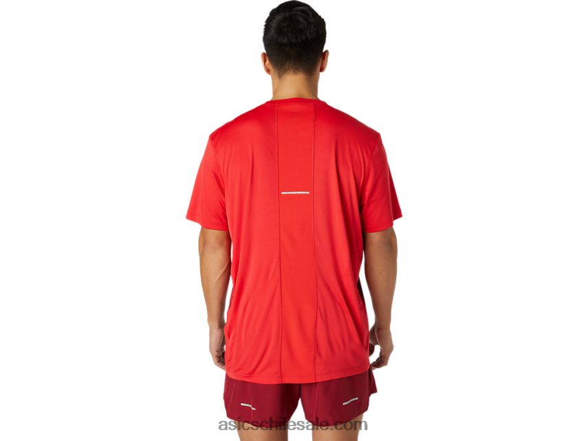 hombres Asics camiseta kasane de manga corta R8N4461778 rojo eléctrico/burdeos