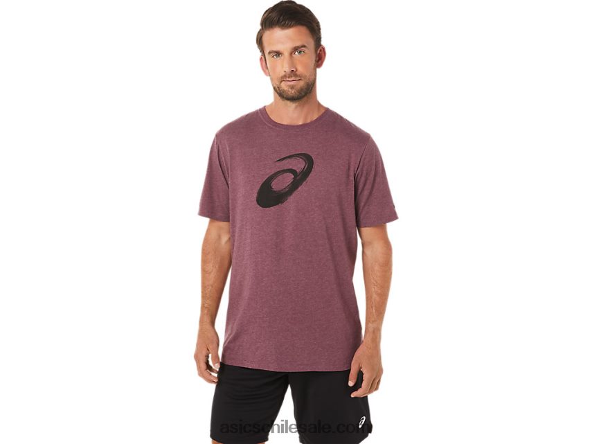 hombres Asics camiseta manga corta pincel R8N4462078 Brezo profundo de Marte