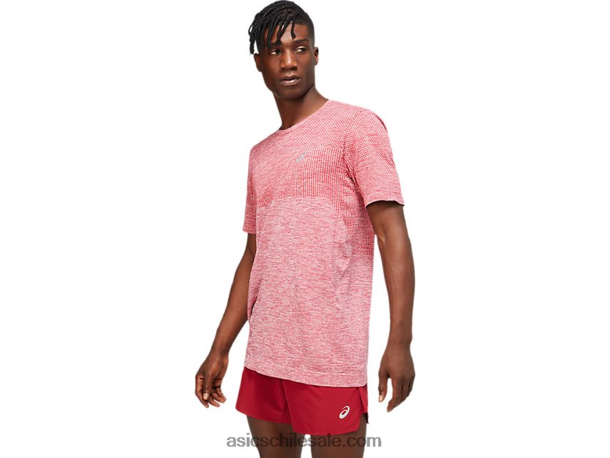hombres Asics carrera de manga corta sin costuras R8N4461806 borgoña
