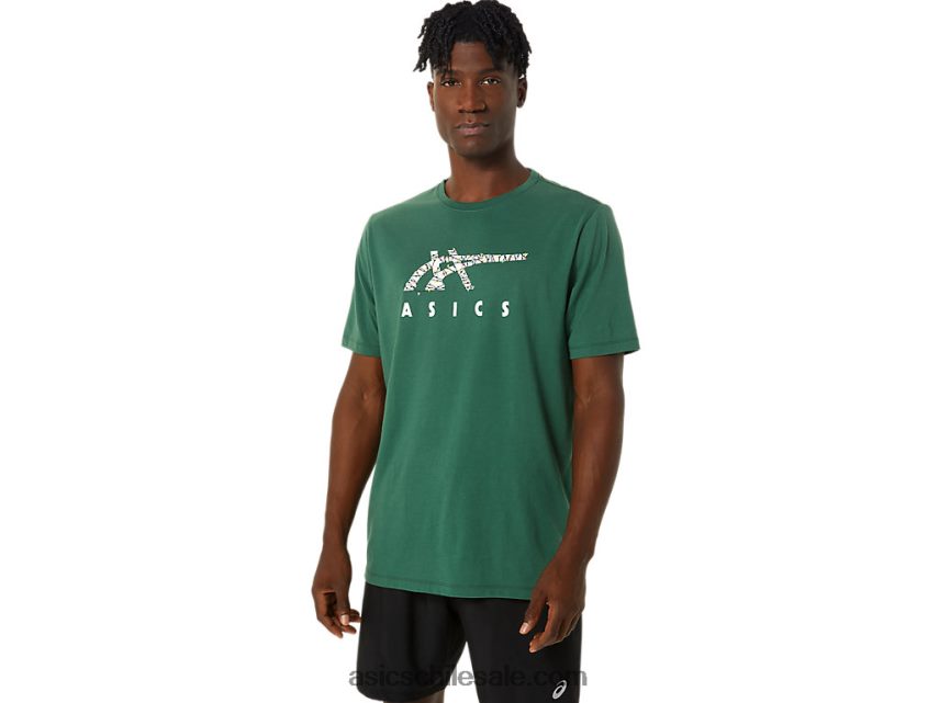 hombres Asics equipo de logotipo de luces navideñas R8N446791 cazador verde