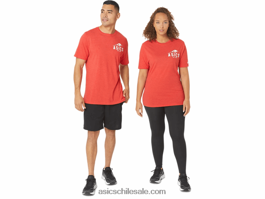 hombres Asics fuji 1977 camiseta R8N4462082 brezo rojo clásico