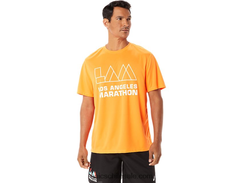 hombres Asics manga corta lam ready-set ii R8N4461342 naranja impactante