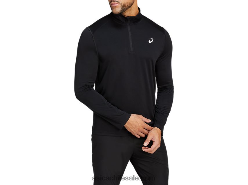 hombres Asics núcleo 1/4 zip R8N4462039 rendimiento negro