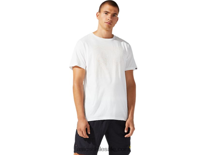 hombres Asics playera de manga corta con gráfico de jersey dt R8N4461933 crema