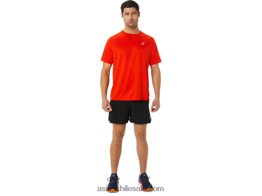 hombres Asics playera de manga corta con icono R8N4461048 tomate cherry/negro rendimiento