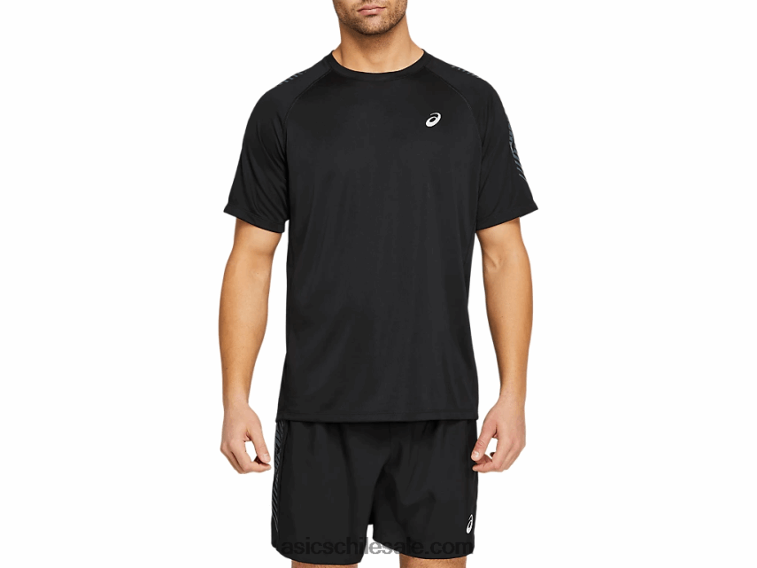 hombres Asics playera de manga corta con icono R8N4461978 negro rendimiento/gris portador