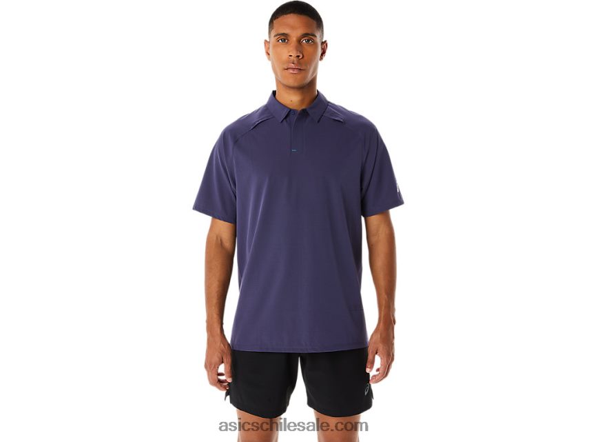hombres Asics polo actibreeze en jacquard R8N446221 niebla índigo