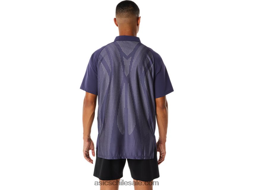 hombres Asics polo actibreeze en jacquard R8N446221 niebla índigo