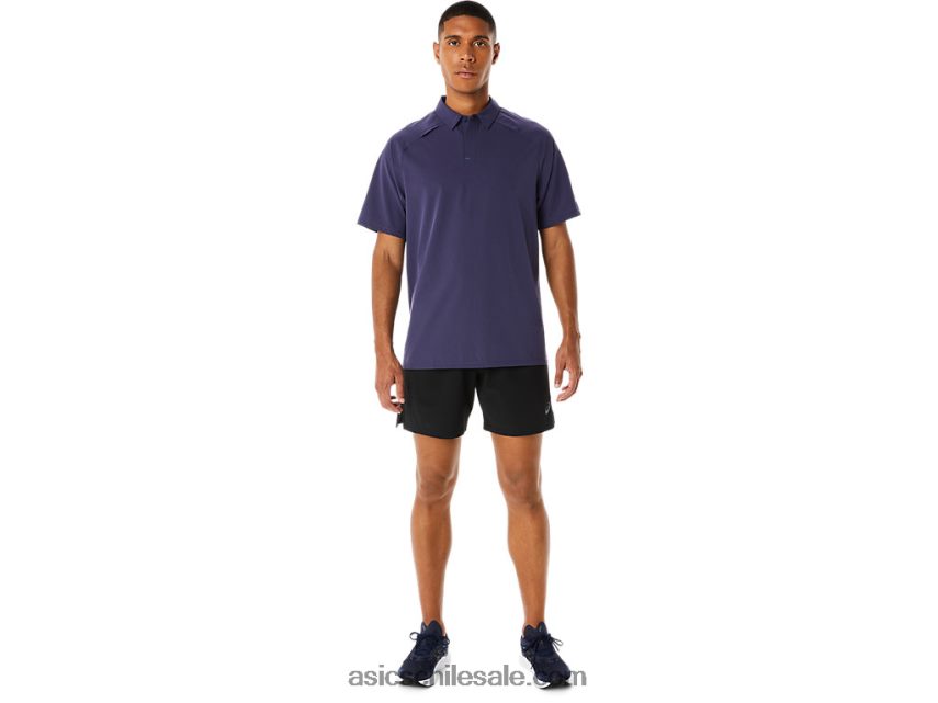 hombres Asics polo actibreeze en jacquard R8N446221 niebla índigo