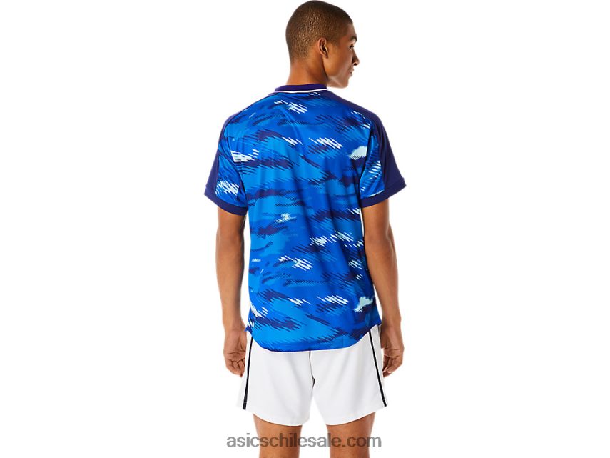 hombres Asics top de manga corta con gráfico Match R8N4461076 buceo azul