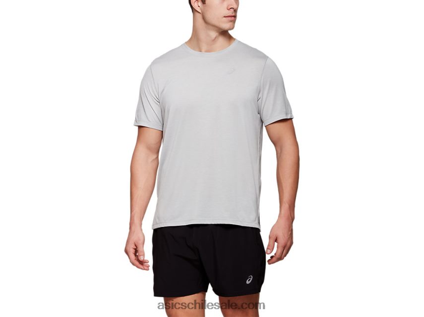 hombres Asics top de manga corta dorai R8N4462123 brezo gris claro