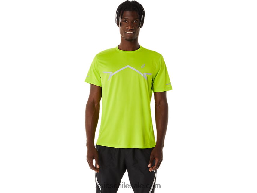 hombres Asics top de manga corta lite-show R8N446218 cáscara de limón
