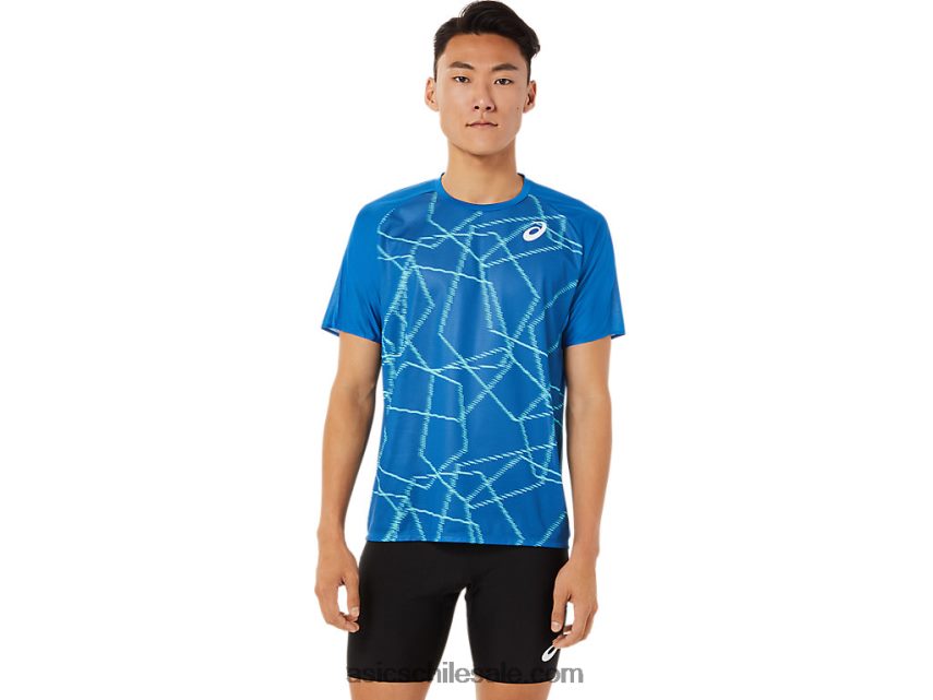 hombres Asics top ligero de manga corta R8N4461443 unidad de lago