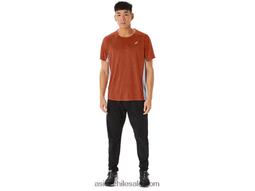 hombres Asics tren sana manga corta R8N446202 latte de especias/hoja de roca