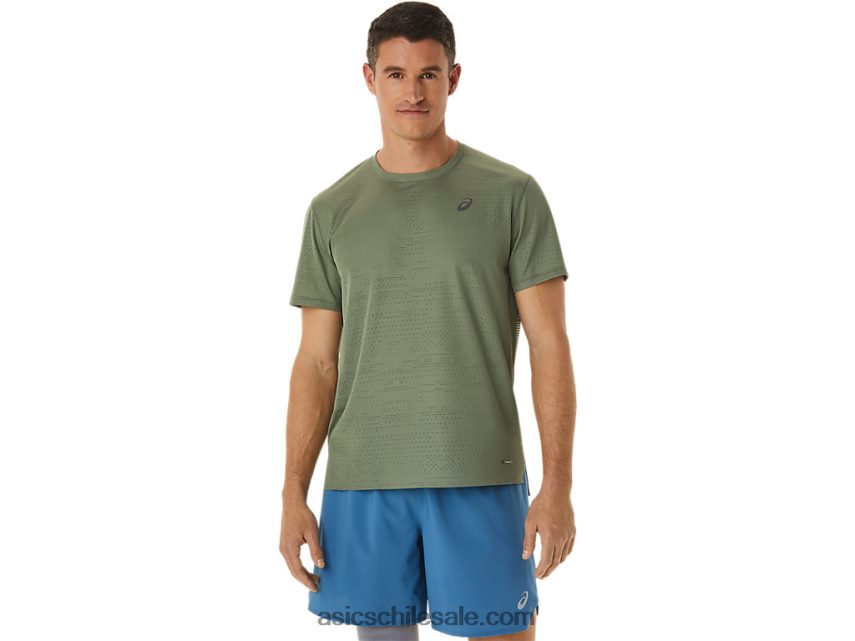 hombres Asics ventilar actibreeze camiseta de manga corta R8N4461042 liquen verde