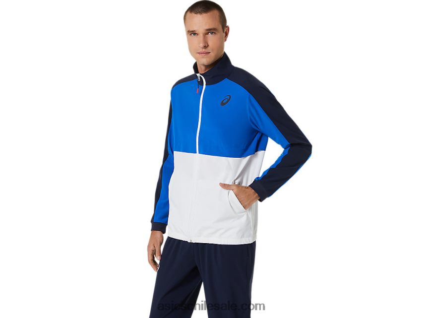 hombres Asics chaqueta de partido R8N446533 azul atún/medianoche