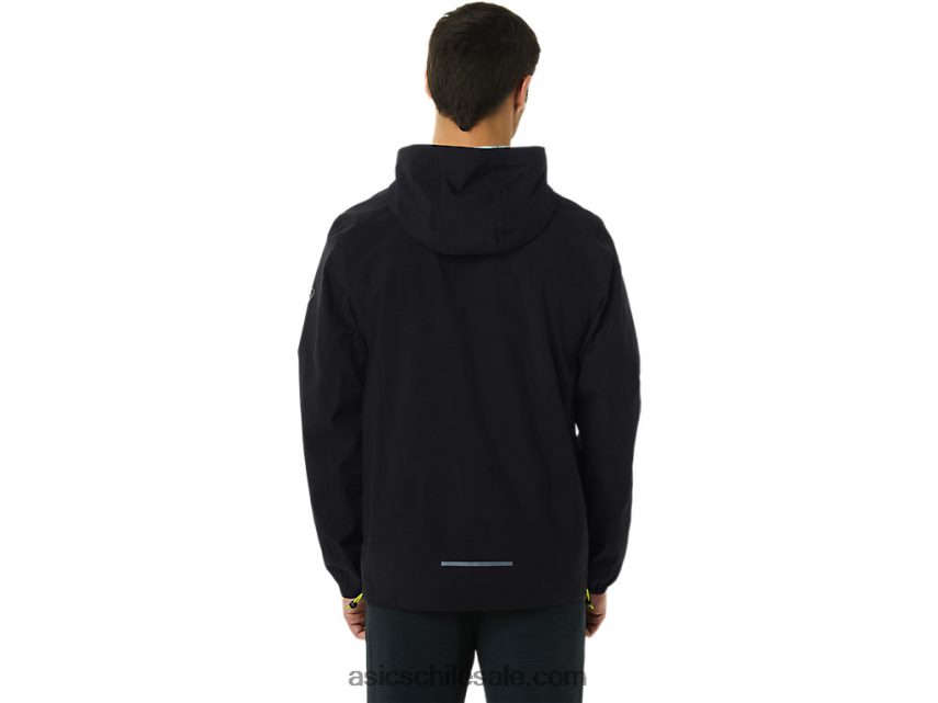 hombres Asics chaqueta impermeable R8N446231 rendimiento negro/ralladura de lima