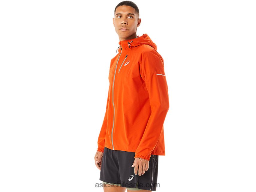 hombres Asics chaqueta impermeable fujitrail R8N4461146 tomate cherry
