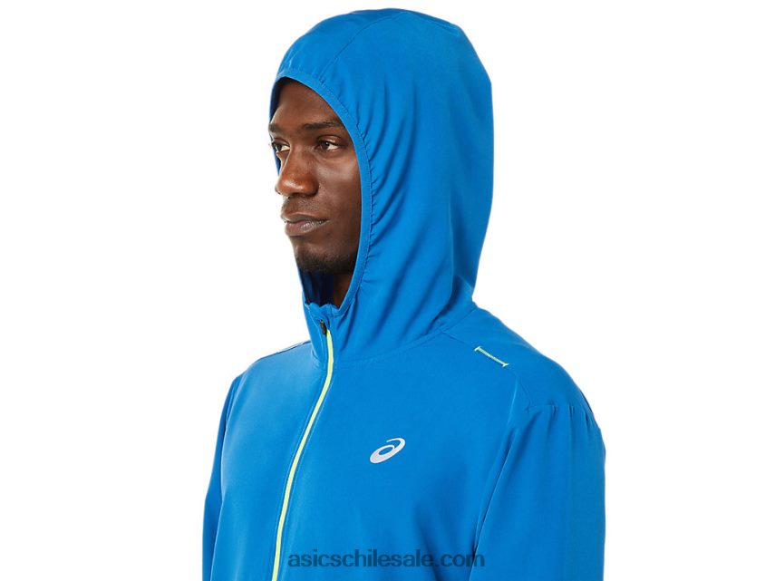hombres Asics chaqueta lista para usar R8N4461400 unidad de lago/peligro verde