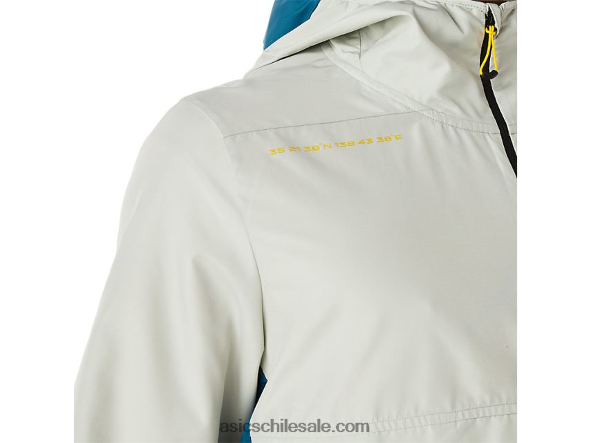 hombres Asics anorak fujitrail R8N446523 tinta verde azulado/salvia claro