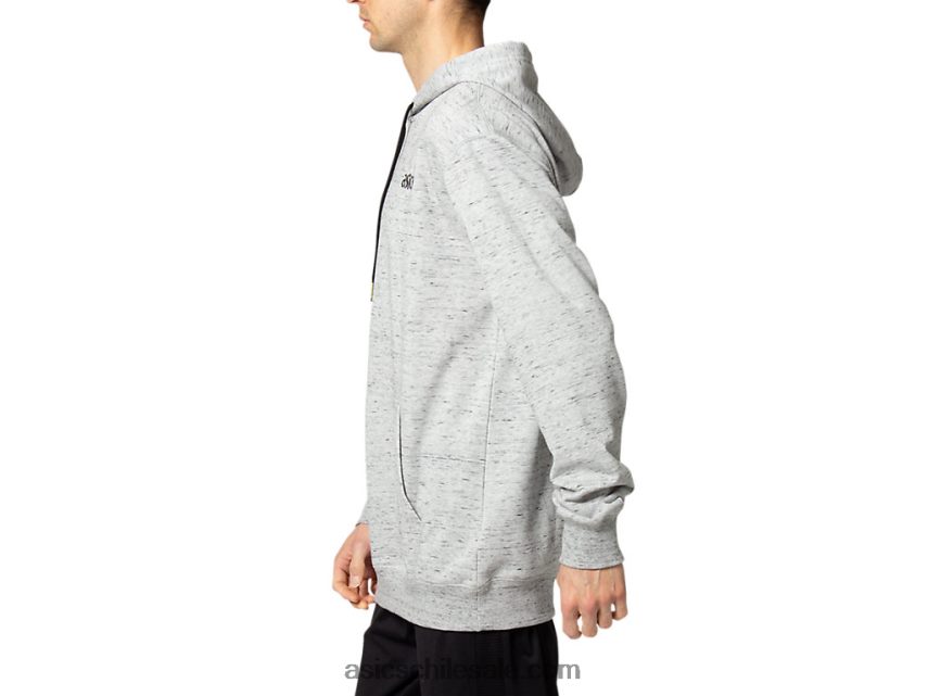 hombres Asics sudadera con capucha de felpa francesa R8N4461651 brezo gris piamonte