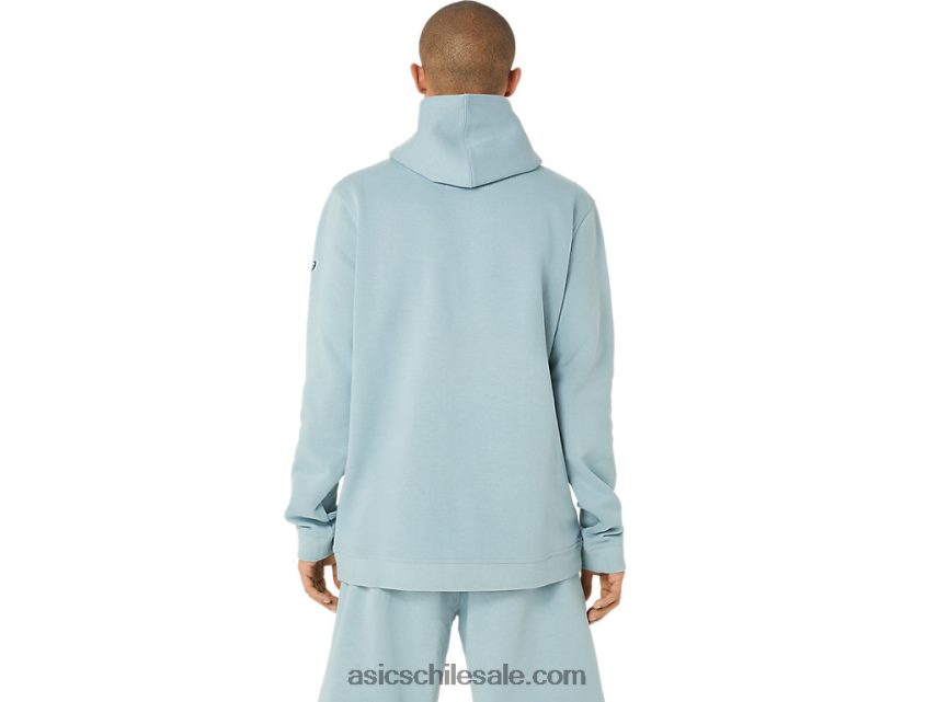 hombres Asics sudadera con capucha de lana de domingo R8N44624 acero ligero