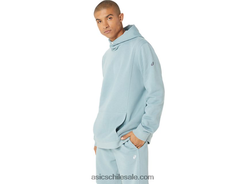hombres Asics sudadera con capucha de lana de domingo R8N44624 acero ligero