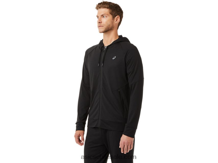 hombres Asics sudadera con cremallera completa R8N4462029 rendimiento negro