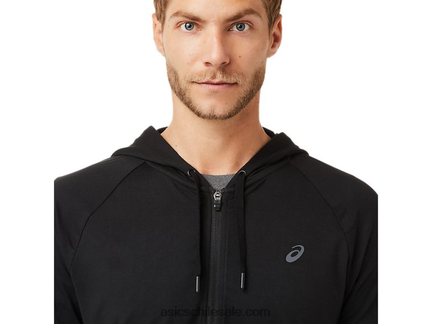 hombres Asics sudadera con cremallera completa R8N4462029 rendimiento negro