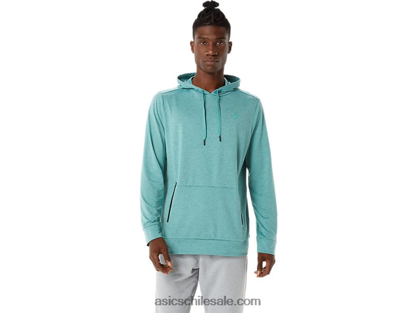 hombres Asics tecnología sudadera con capucha R8N4461569 brezo sabio