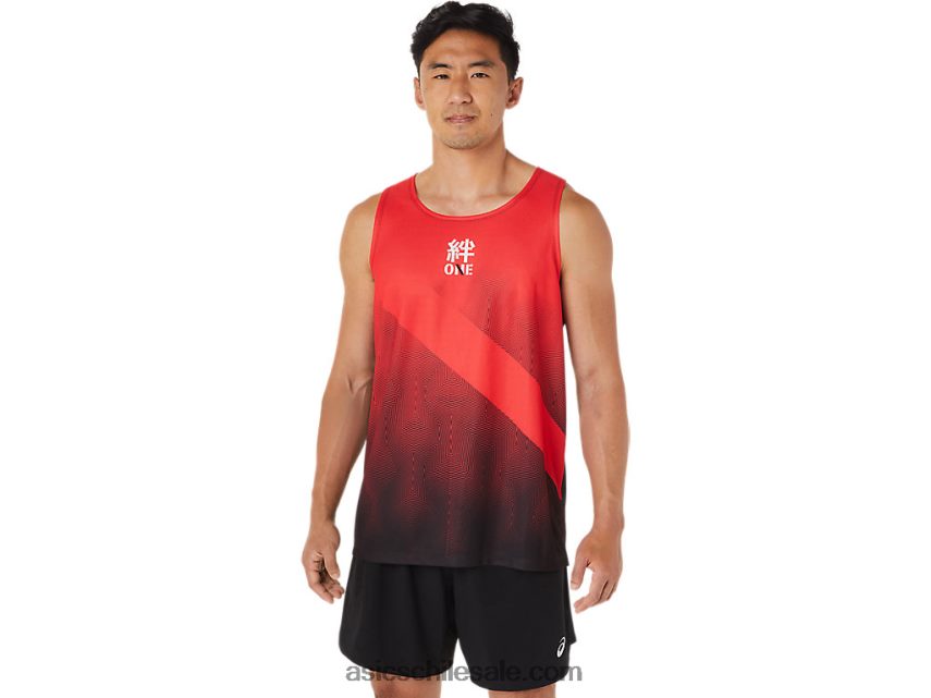 hombres Asics camiseta R8N4461648 rojo electrico